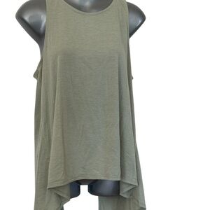 Green activewear ties in back top